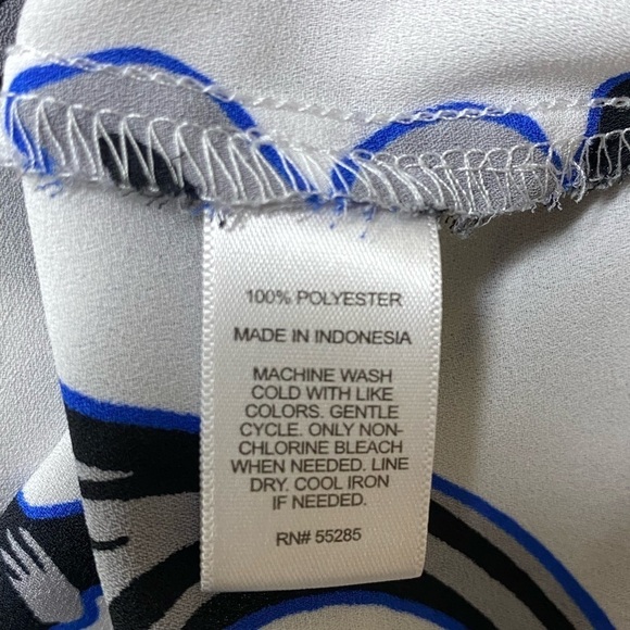 Express The Portofino Shirt Slim Fit White Black Blue Printed Size XS - Picture 5 of 5